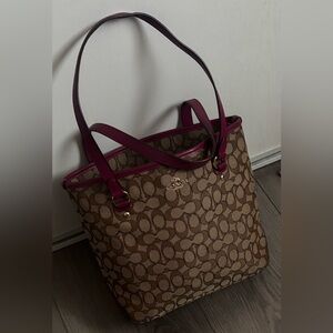 Coach Brown and Pink Signature Tote